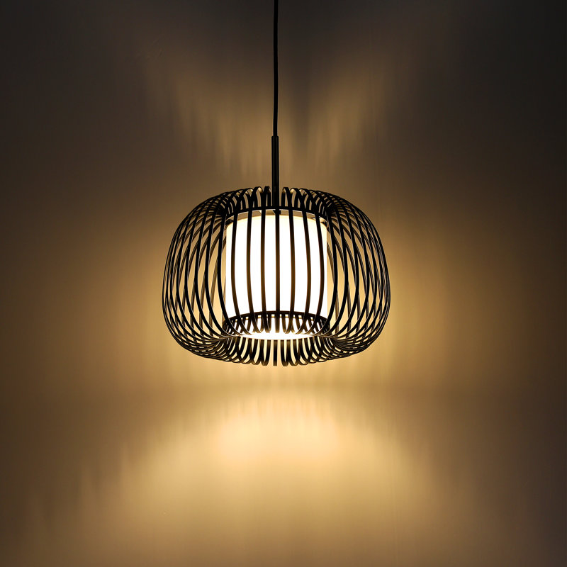 1- Light Kitchen Island Pendant Light, Matte Black