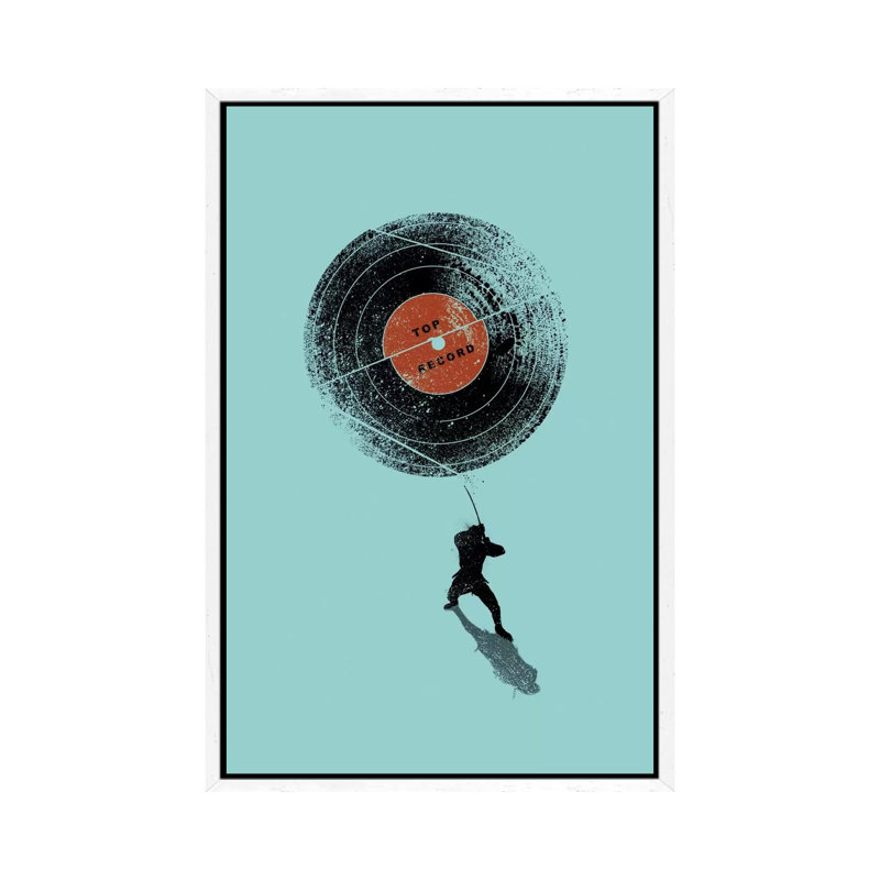 Record Breaker by Nicebleed - Print on Canvas, White Framed, 101.6cm H x 66.04cm W x 3.81cm D