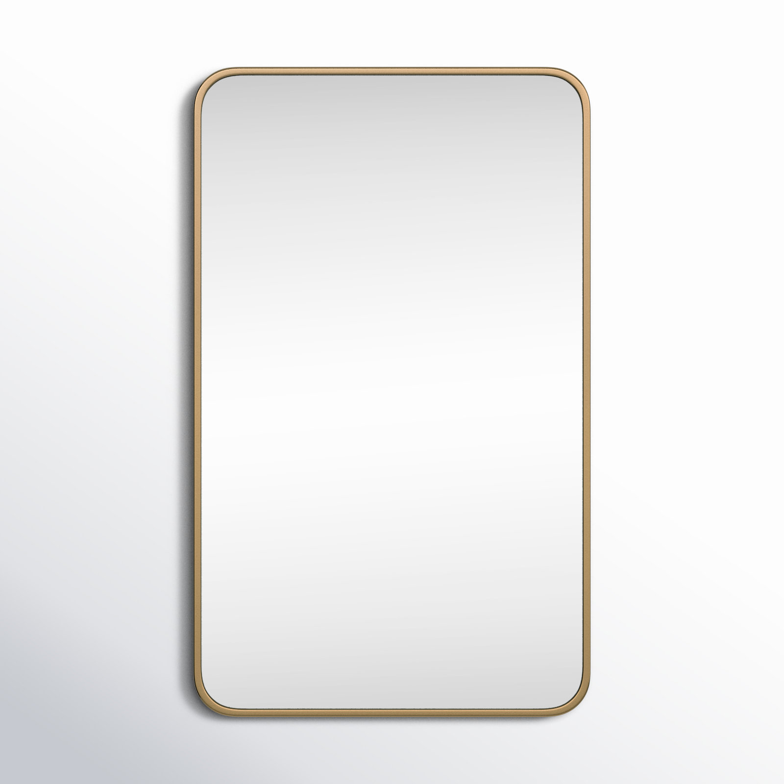 Sabine Metal Rounded Rectangle Wall Mirror, Brass, 36'' H x 22'' W