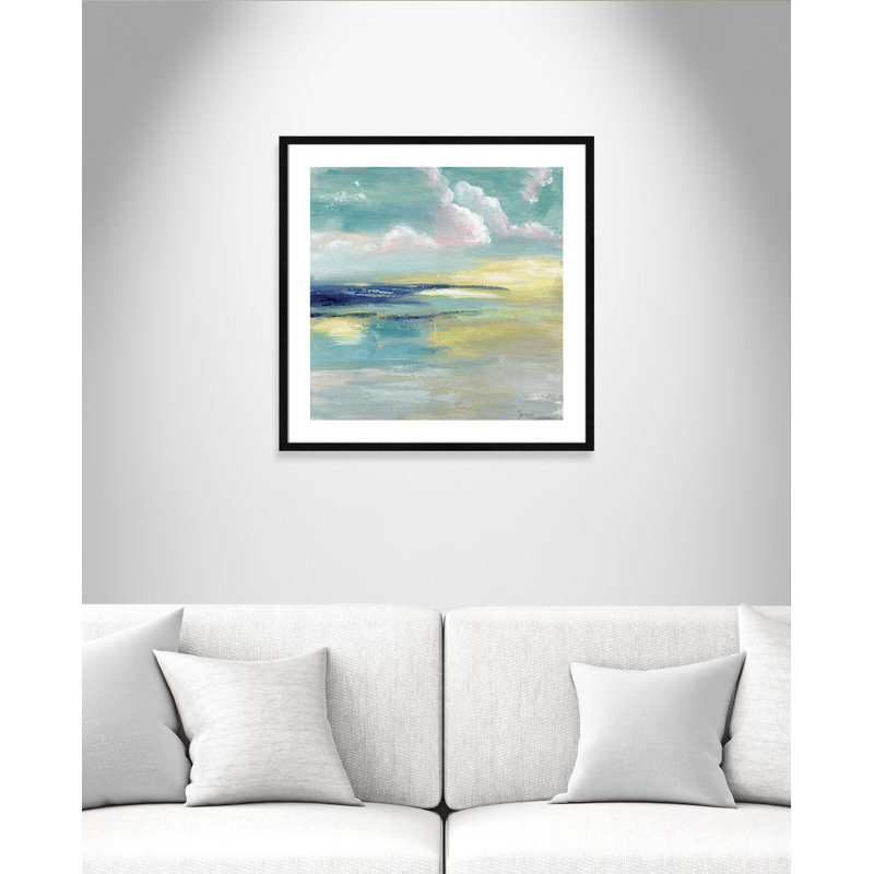 Ocean View by Tava Studios, 28.75" H x 28.75" W x 0.75" D, Black Wood Framed Paper