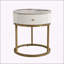 19.68 Inch Nightstand with Drawer, Round End Table with Storage for Living Room and Bedroom