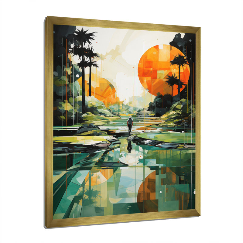 Latronya Golf Putting Paradise - Golf, reproduction d'art sur toile encadrée, Encadrement doré, H 32 po x l 24 po x P 1 po