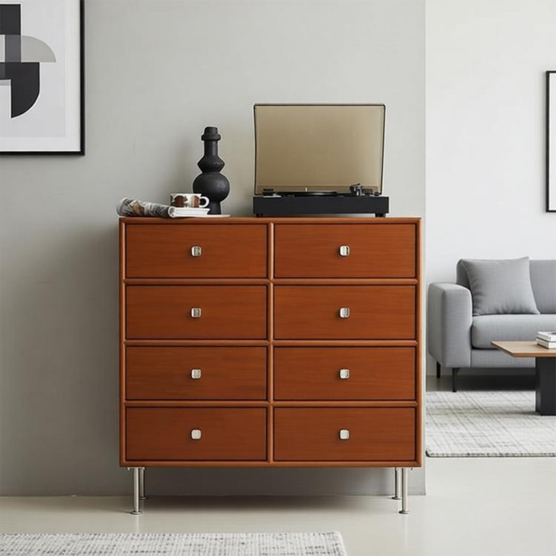 Commode d'appoint rétro en acier inoxydable