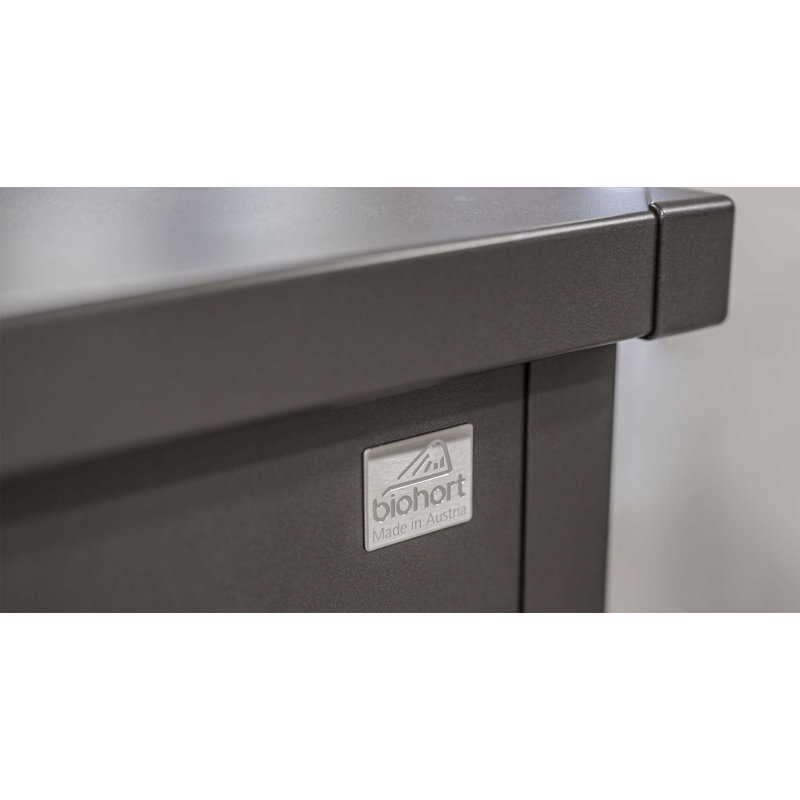 Biohort LeisureTime 210 Gallon Water Resistant Metal Deck Box with Lock, Dark Gray