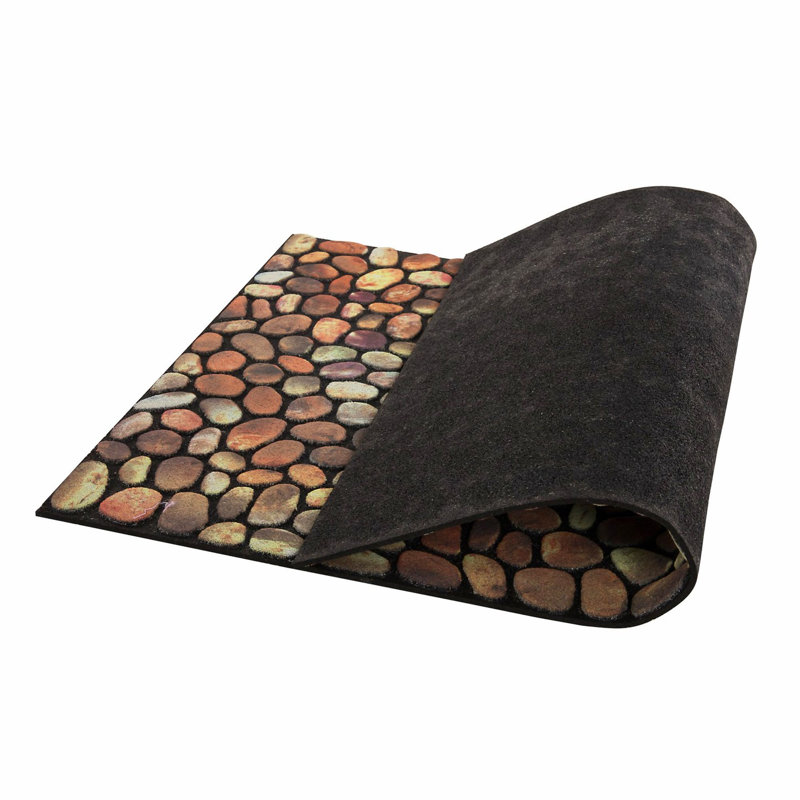 Non-Slip Geometric Indoor / Outdoor Doormat, Brown