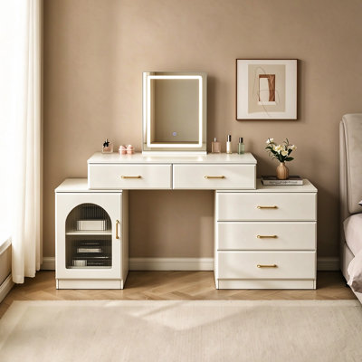 Dressing Table with Mirror and Storage Included