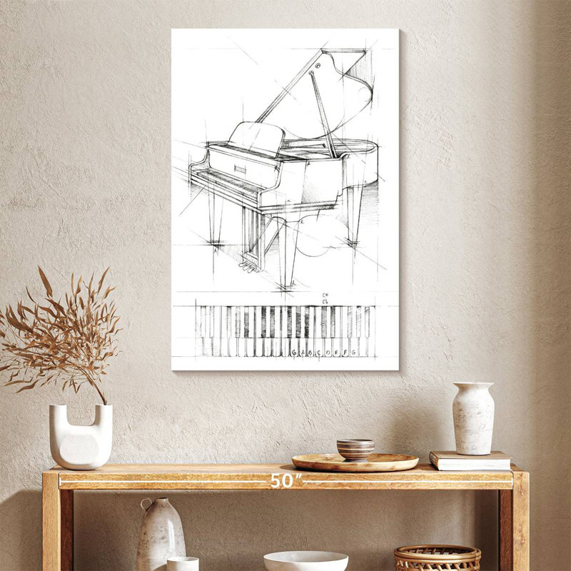 Abarca Piano Sketch, 39" H x 26" W