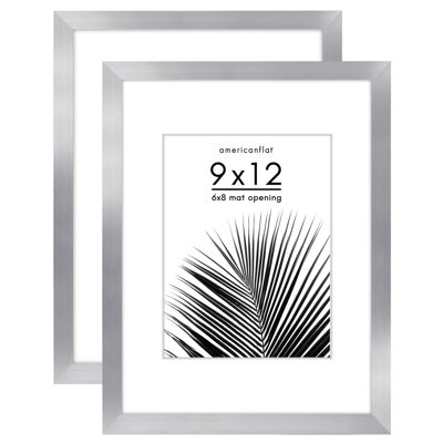 Americanflat Picture Frame - Set of 2 - Frame with Mat - Polished Plexiglass