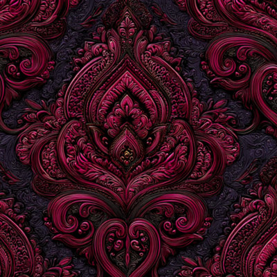 Papier peint auto-adhésif rouge, noir, gothique, floral, feuille, damassé, motifs élégants, rétro, contact, papier peint amovible, auto-adhésif