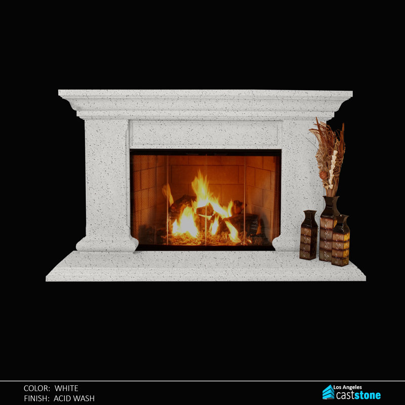 Grand Marnes Fireplace Surround, White Acid Wash