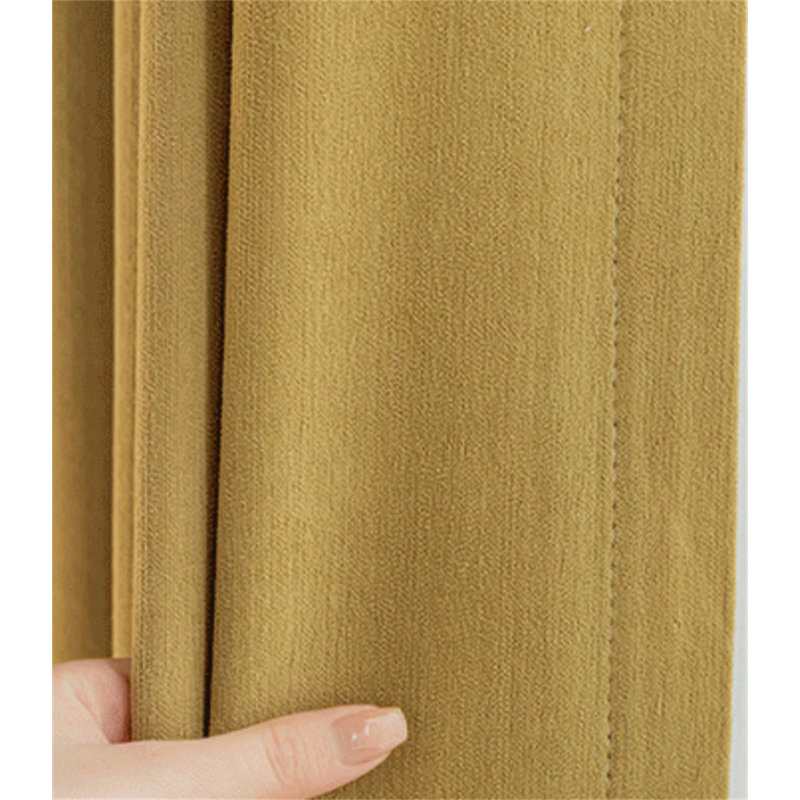 Chenille Room Darkening Curtain Panel Pair, Yellow