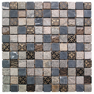 Natural Splendor 1 in. x 1 in. Grid Stone Tile