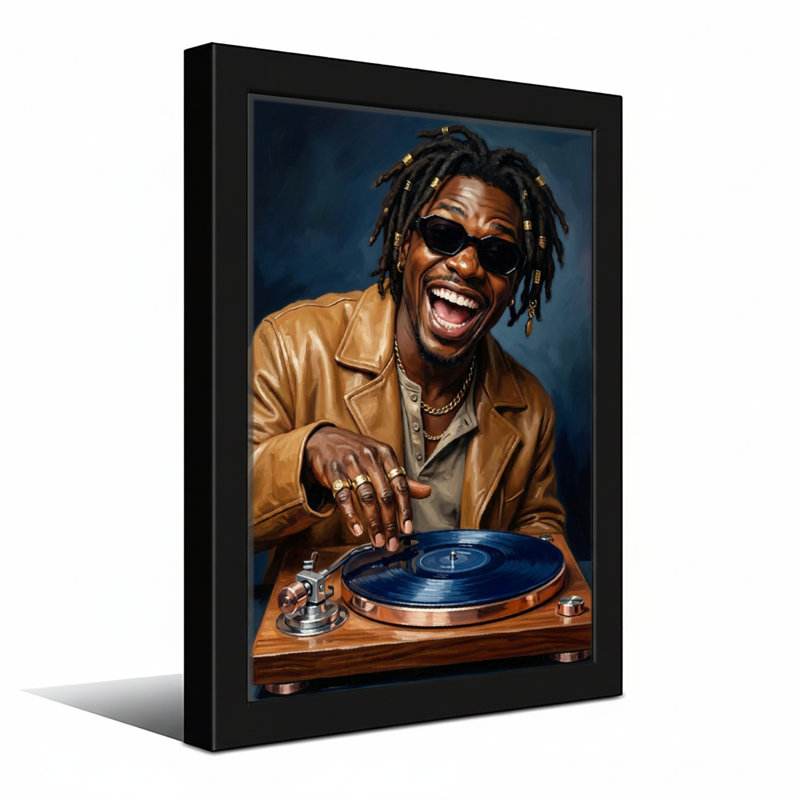 Fashion DJ avec tourne-disque et disque vinyle, Toile tendue, Ne s’applique pas