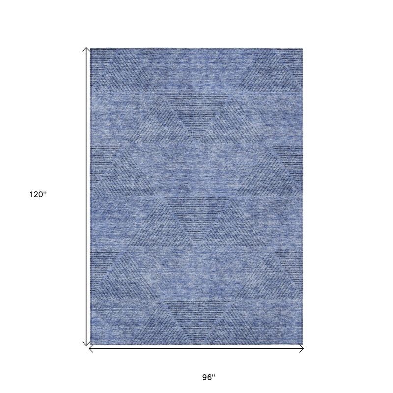 Tapis intérieur / extérieur lavable bleu et bleu ciel HomeRoots 8 pi x 10 pi