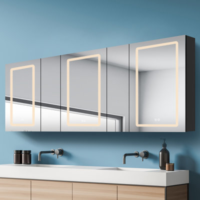 Gradateur de miroir de salle de bain avec éclairage à DEL 80 po Gwanda