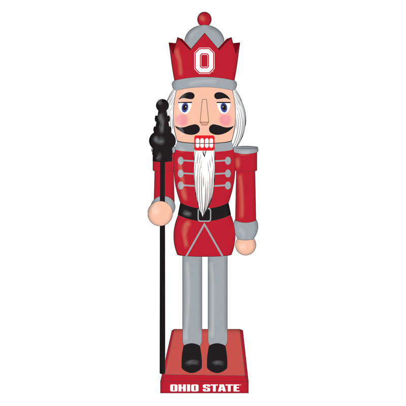 NCAA 12" Wooden Tabletop Nutcracker , NCAA Ohio State