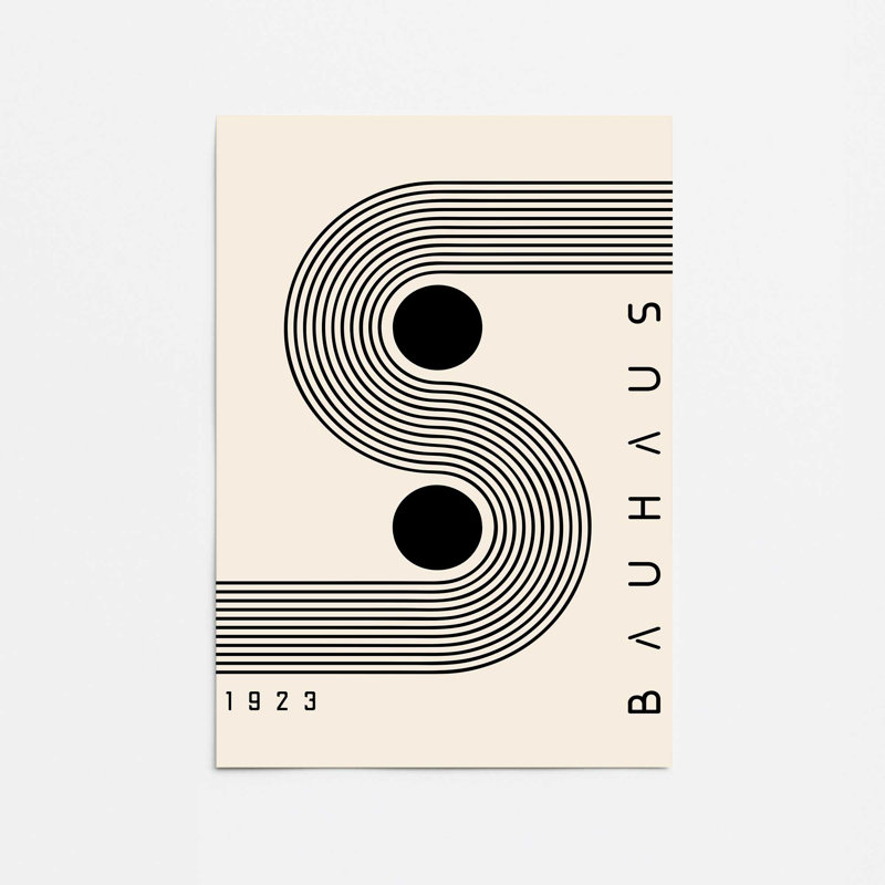 Impression Bauhaus, H 21 po x l 17 po, Or brossé