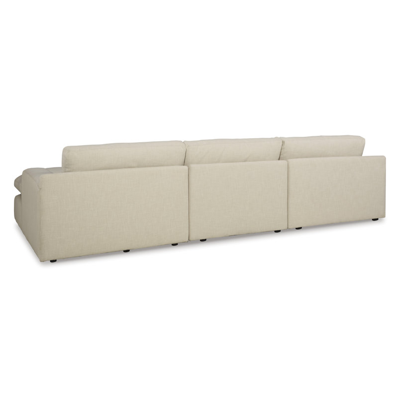 Canapé modulaire en lin 3 pièces avec méridienne RAF Elyza, Orienté à gauche (vu de face)
