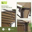 Pergola d'extérieur en aluminium 10 pi x 10 pi avec auvent légèrement arqué et abat-jour rétractable brun-97910840-97910839