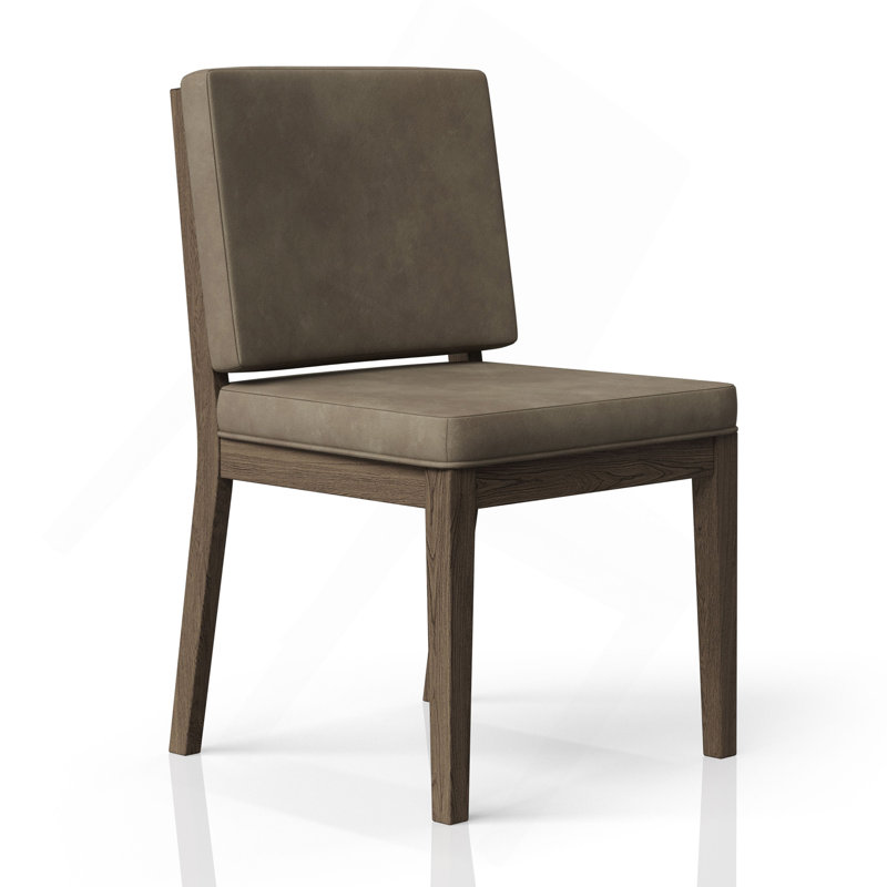 Ensemble de chaises lattes et en cuir à dossier souple (ensemble de deux)