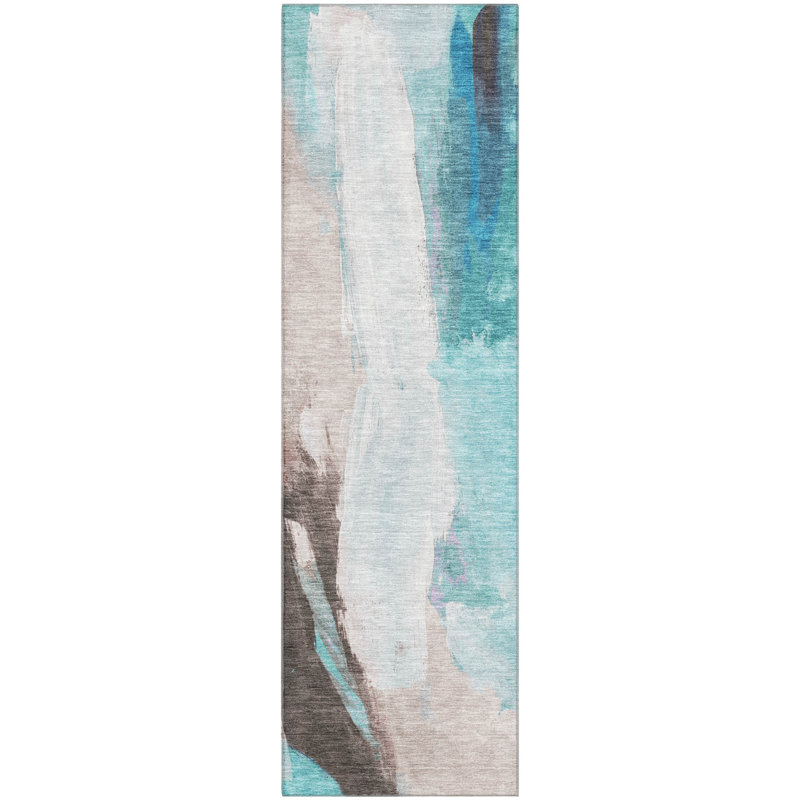 Premium Machine Washable Mouton AMF1987 Abstract Rug, Runner 2'3" x 7'6"