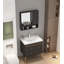 32" Wall Mounted Bathroom Vanity with Ceramic Sink,Medicine Cabinet with LED Mirror(Walnut)