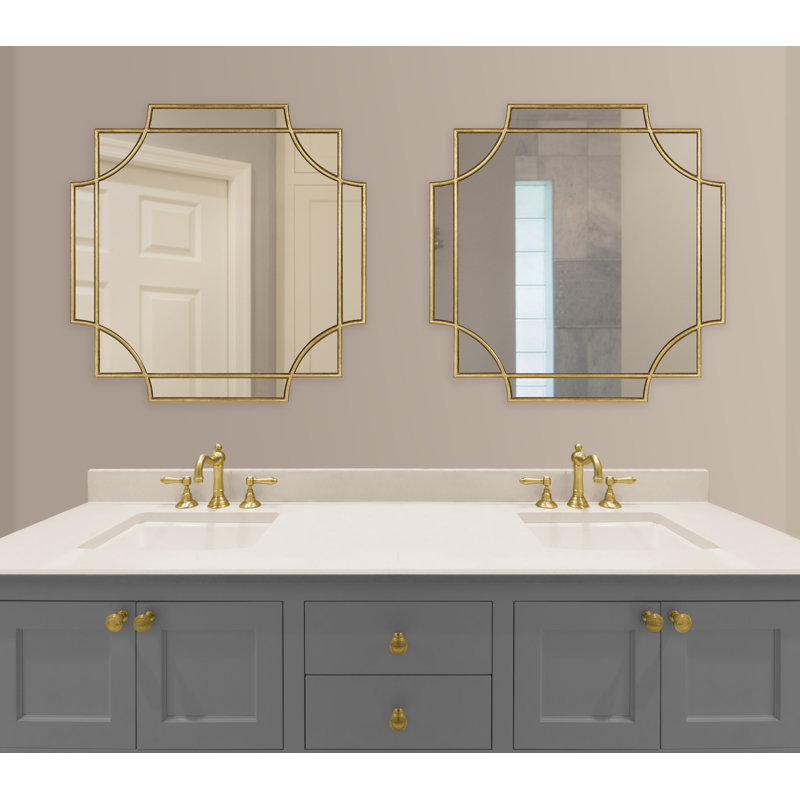 Ocilla Flat Mirror, 24" x 24", Gold