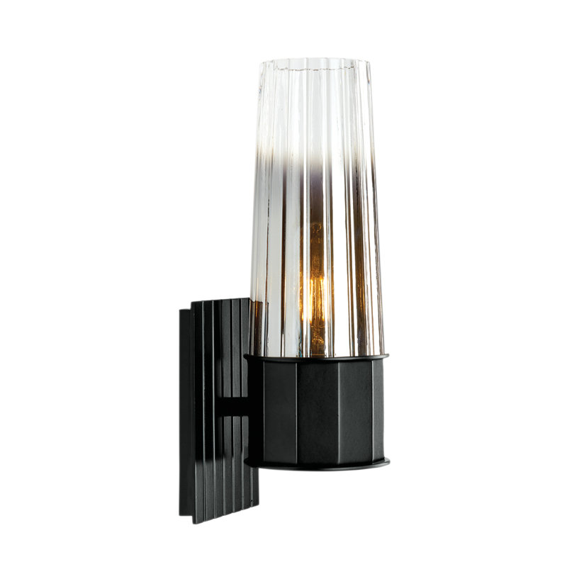 Matte Black Cylinder Dimmable Sconce with Clear Glass Shade