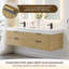 Ensemble de meuble-lavabo double mural 72 po avec lavabo artificiel avec miroir Livia