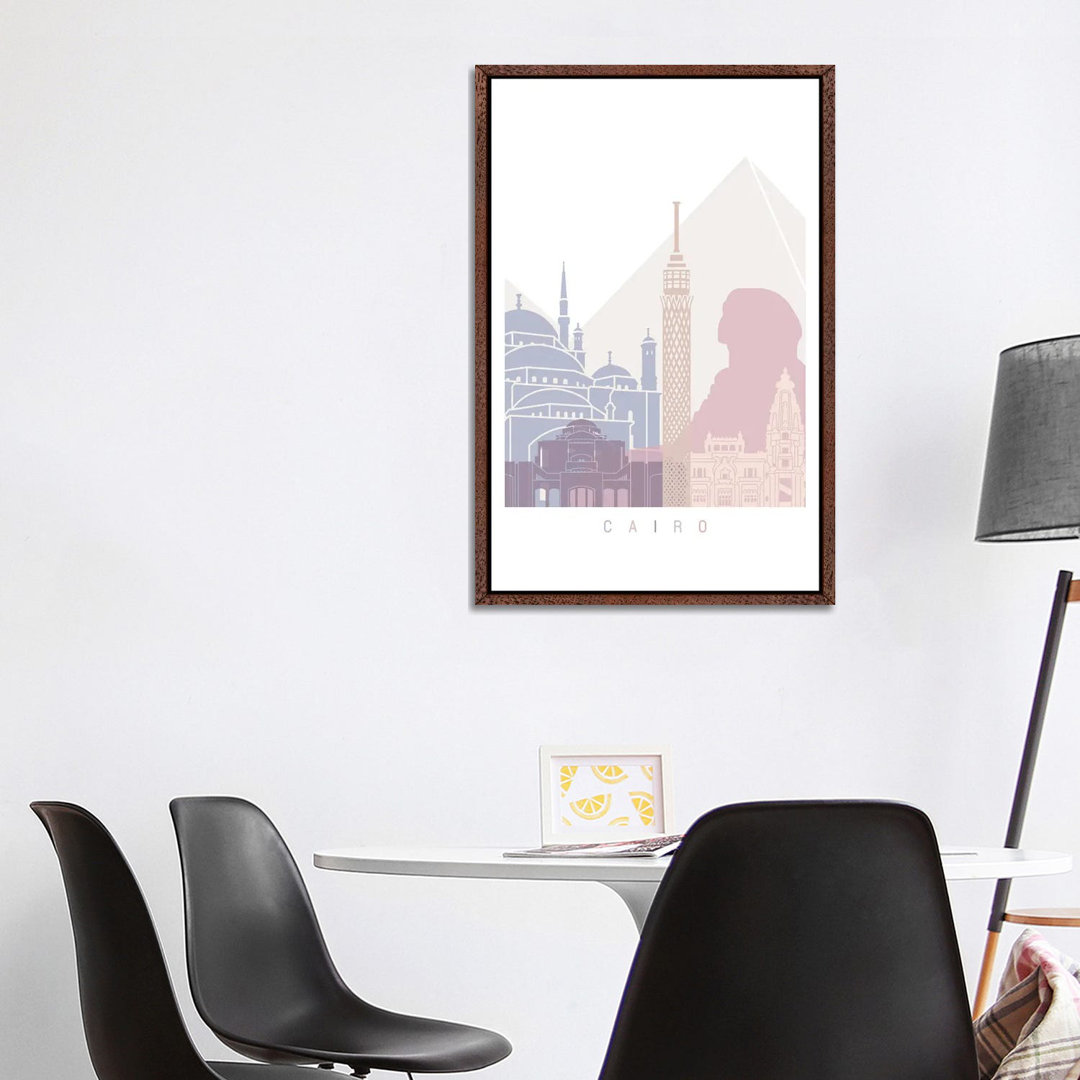 Kairo Skyline Pastell von Paul Rommer - Galerie-verpackte Leinwand Giclée auf Leinwand