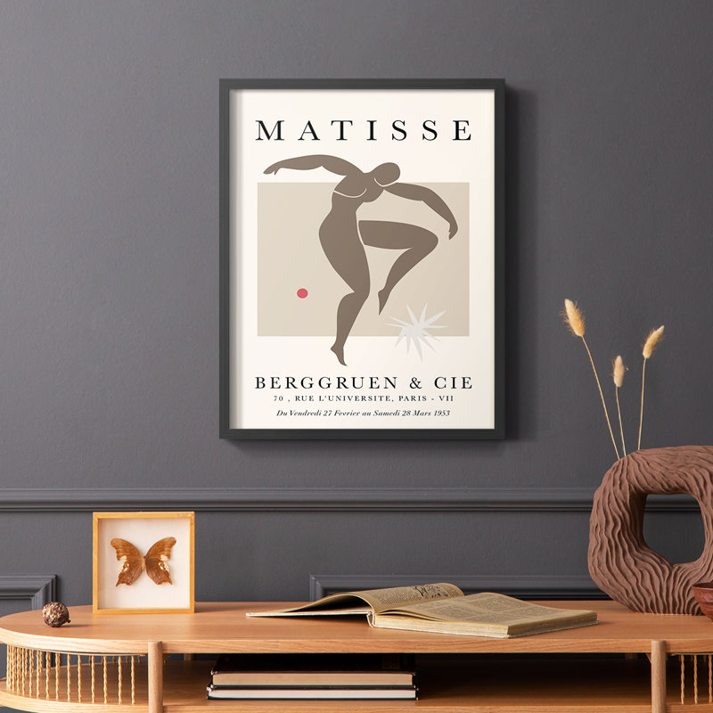 Matisse CCXXIX Framed Print - Solid Wood, Black, 10" H x 8" W