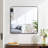 30 in x 30 in Black Metal Framed Square Bathrrom Mirror for Wall.-223128505-223128507