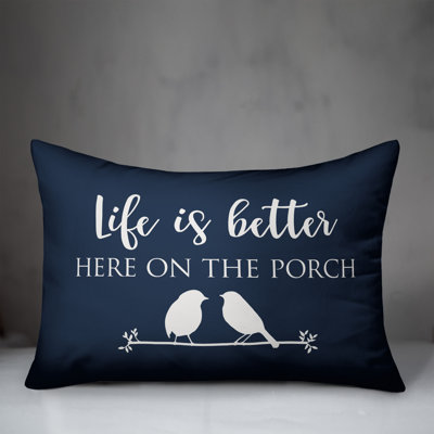 Addisyn Life is Better Here on the Porch Outdoor Rectangular Pillow Cover & Insert