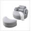 Grand fauteuil rond club pivotant gris-1059113635