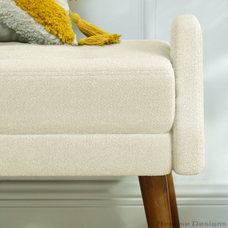 Banc de salon en tissu bouclé, Beige