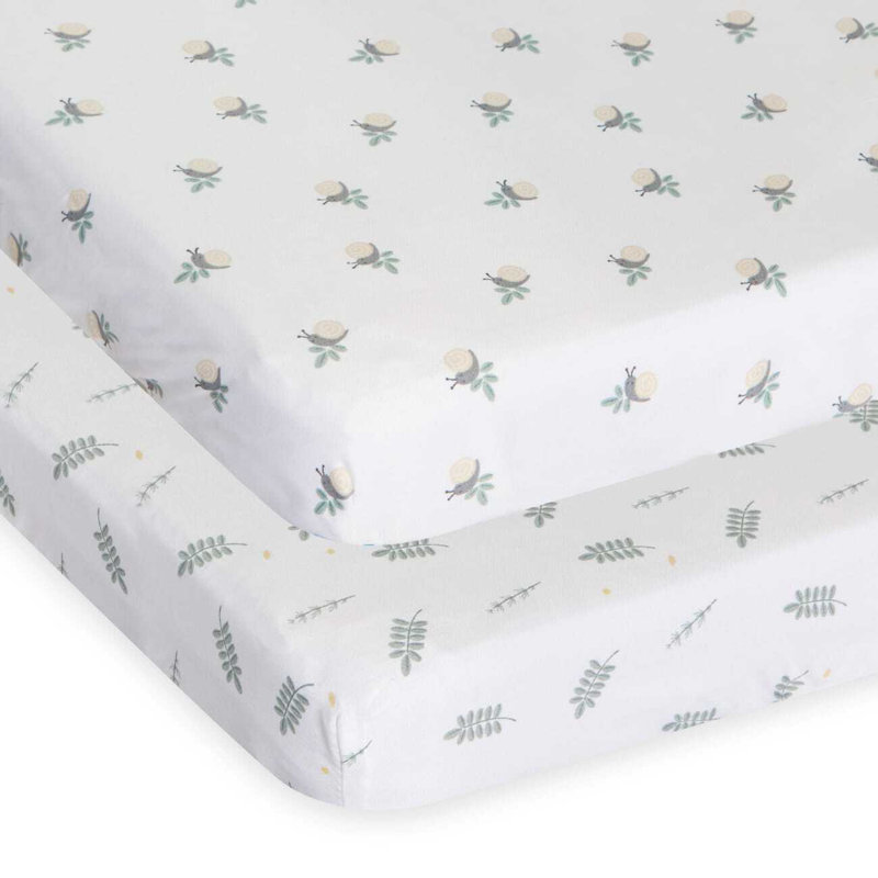 Crib Set 2 Piece Greenery Sheets