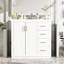 Armoire de salle de bain de 36 pouces avec lavabo en céramique, structure en bois massif, trois tiroirs, portes, rangement spacieux, style rétro, lavabo de meuble-lavabo à poignées en métal exquis et glissière de tiroir lisse, charnières, finition blanche,-389367109