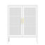 Armoire en métal, blanc, 2 tablettes réglables, fabrication en acier laminé à froid, cadre robuste, pour la maison de bureau, portes pré-installées pour garage de 45,82 lb