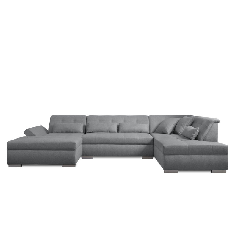 Vermont 7 Seater Corner Sectional, Right Hand Facing, Light Grey