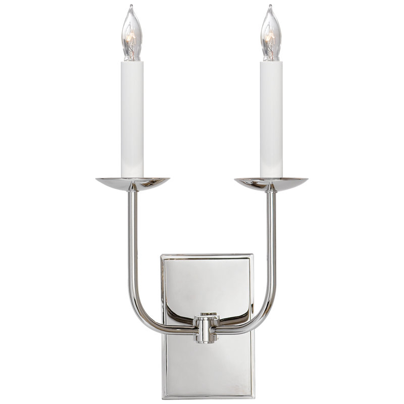 Chapman & Myers TT Double Sconce, Polished Nickel