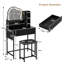 Deogilde Dressing Table with Cloud Shape Mirror, LED Lighted Makeup Vanity Desk with 5 Hooks-1422249790