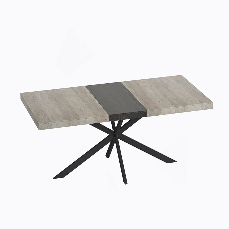 55.11'' -70.86"Retro Rectangular Stretch Dining Table, Gray