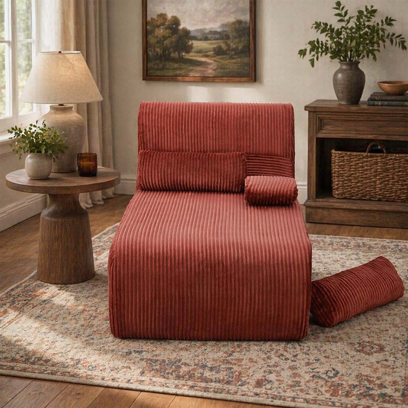 Chaise longue moderne avec conception modulaire personnalisable et support ergonomique, Red