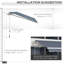 Auvent de patio rétractable 12 pi x 10 pi. Manivelle manuelle, tissu 280G / M et eau. Cadre en aluminium pour différents endroits. Abat-jour gris anthracite avec balcon à manivelle, patio, cour