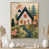 Toile avec cadre flottant or