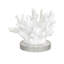 Petite sculpture blanche Barira en polystone texturée avec base en acrylique transparent