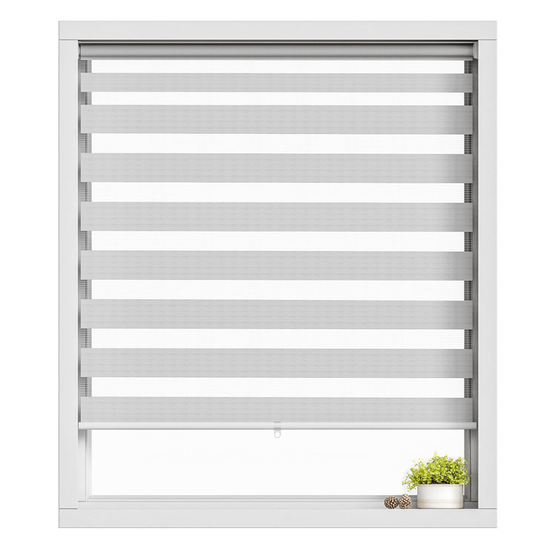Store à enroulement semi-transparent Zebra, Blanc, L 33 po x L 74 po