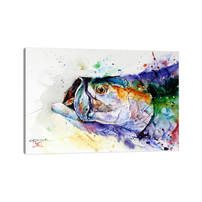 " Fish " by Dean Crouser, Wrapped Canvas, 8" H x 12" W x 0.75" D