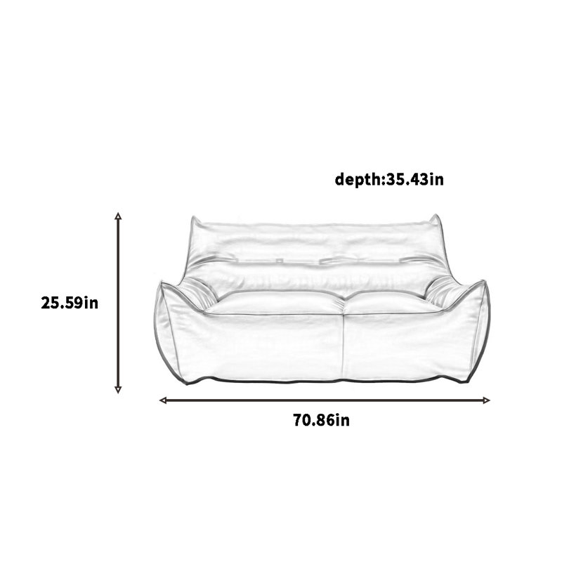 Canapé à billes, H 25,59 po x l 70,86 po x P 35,43 po