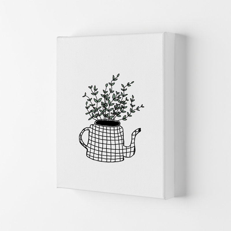 Teapot Plants Green by Carissa Tanton - Wrapped Canvas Print, 42cm H x 29.7cm W x 4cm D